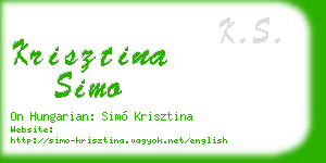 krisztina simo business card